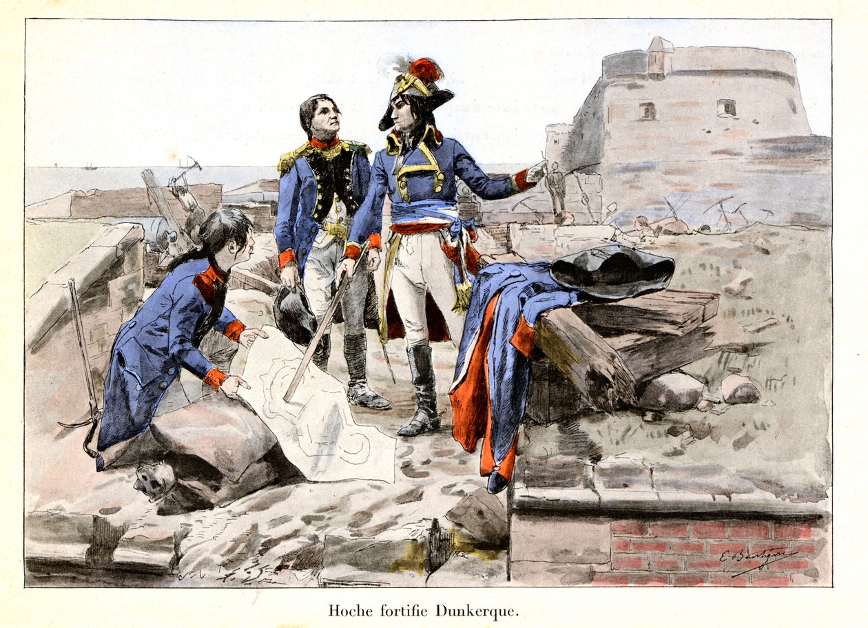 Hoche Fortifies Dunkirk: In 1793, Warrant Officer-General Lazare Hoche Defends Dunkirk Against the British - Illustration by Emile Boutigny by Paul Émile Boutigny