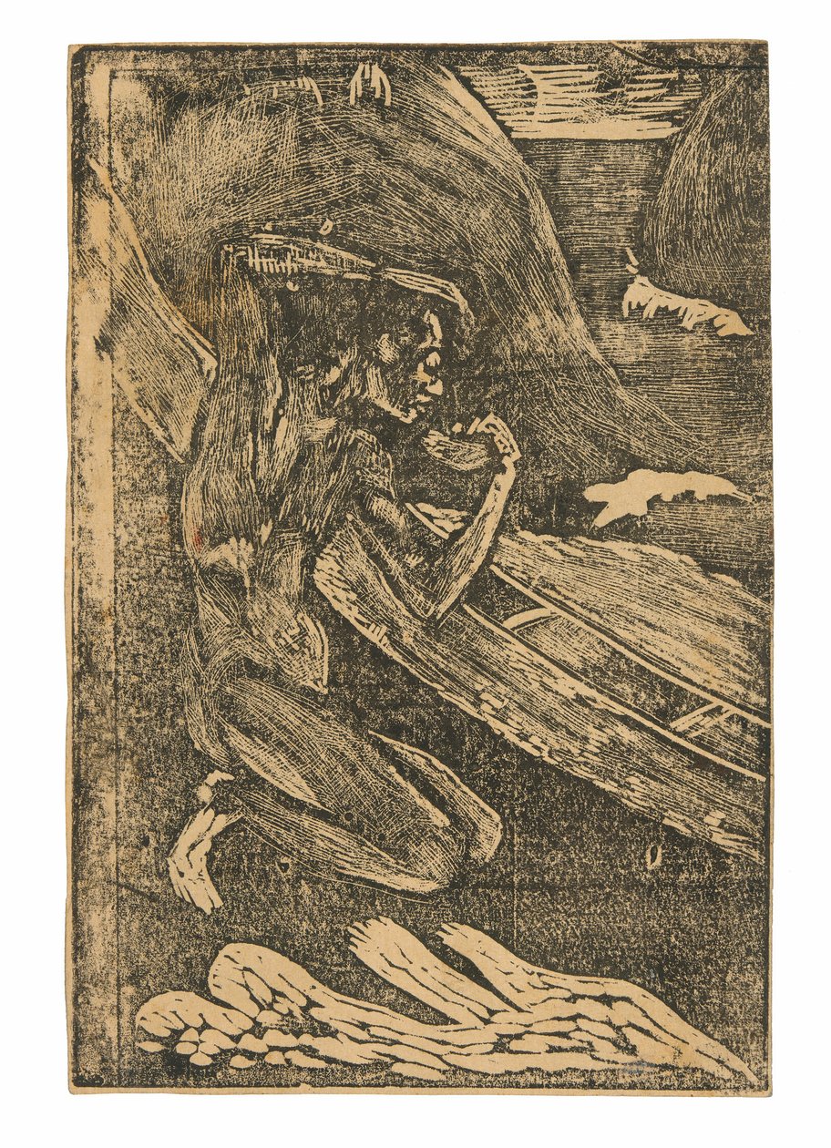 A Fisherman Drinking Beside His Canoe by Paul Gauguin