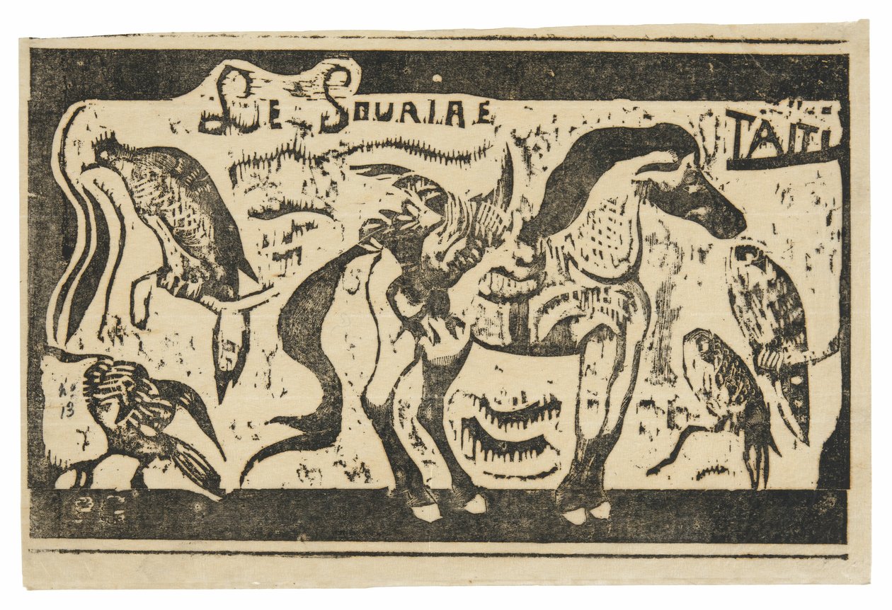 A Horse and Birds, Headpiece for Le Sourire by Paul Gauguin