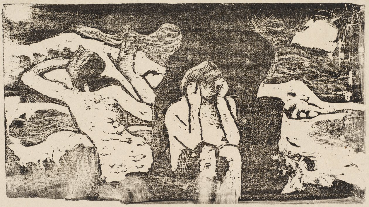At the Black Rocks, in or after 1895 by Paul Gauguin