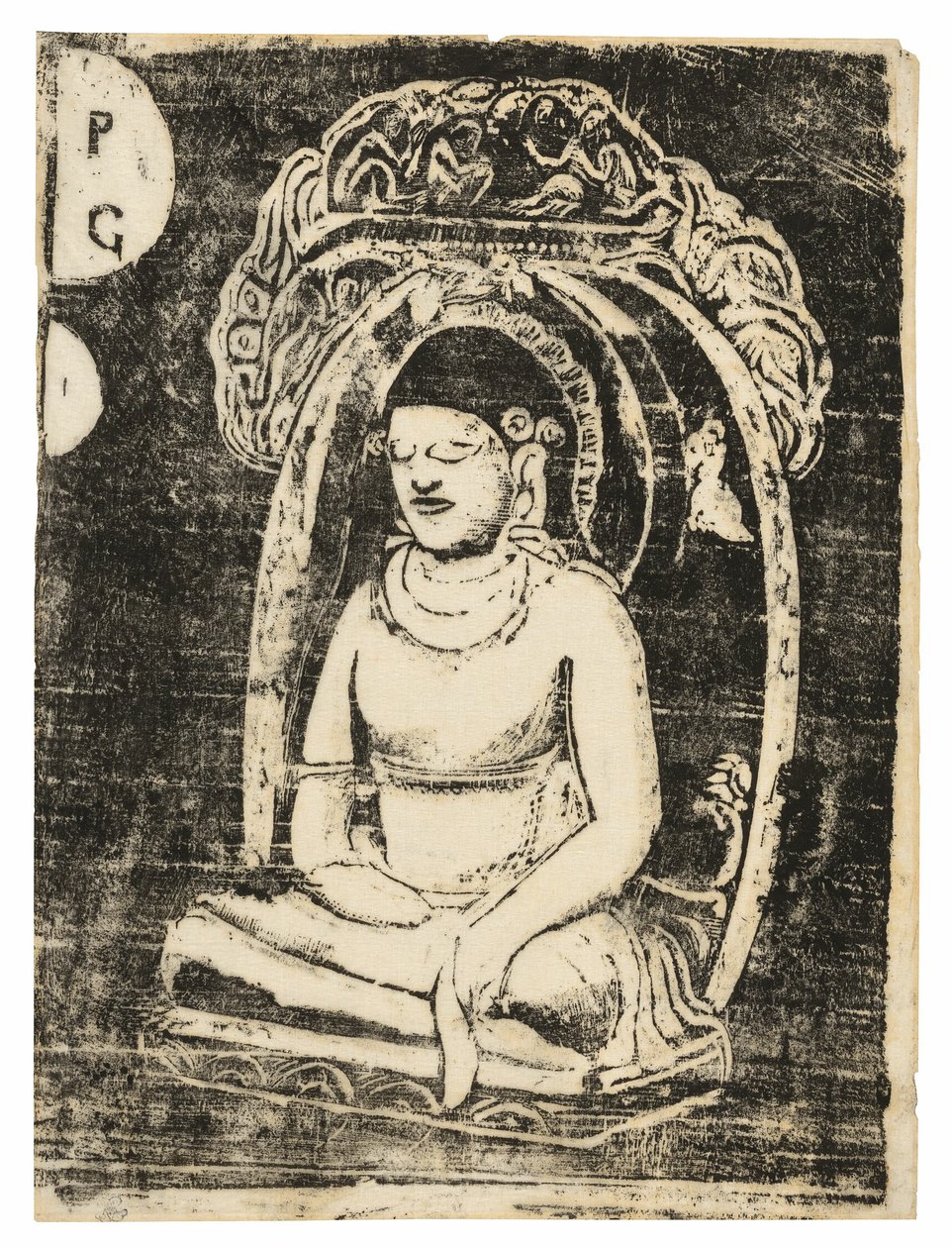 Buddha, from the Suite of Late Wood-Block Prints by Paul Gauguin