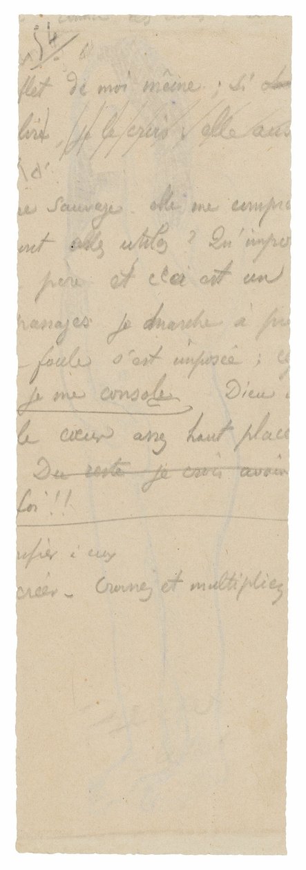 Fragment of Long Inscription by Paul Gauguin