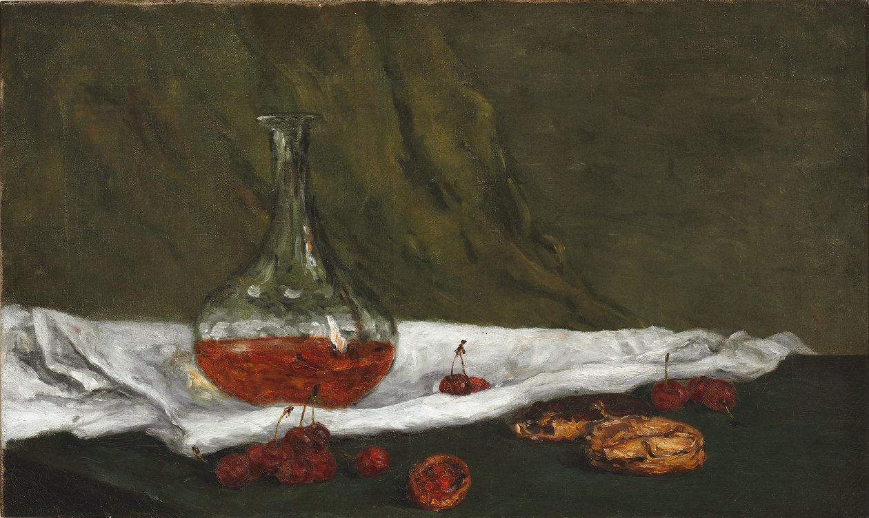 Cherries and Carafe by Paul Gauguin