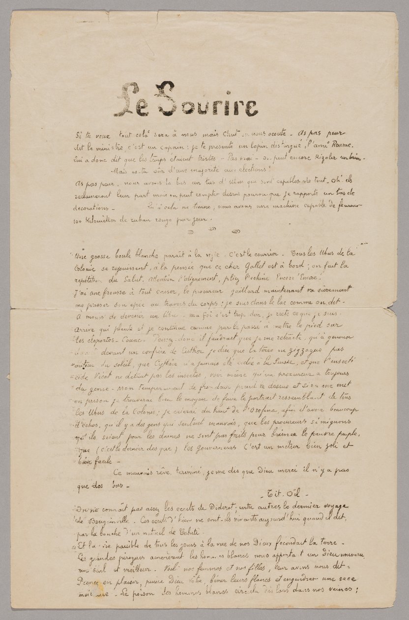 The Smile: Serious Journal, Nov. 1899 by Paul Gauguin
