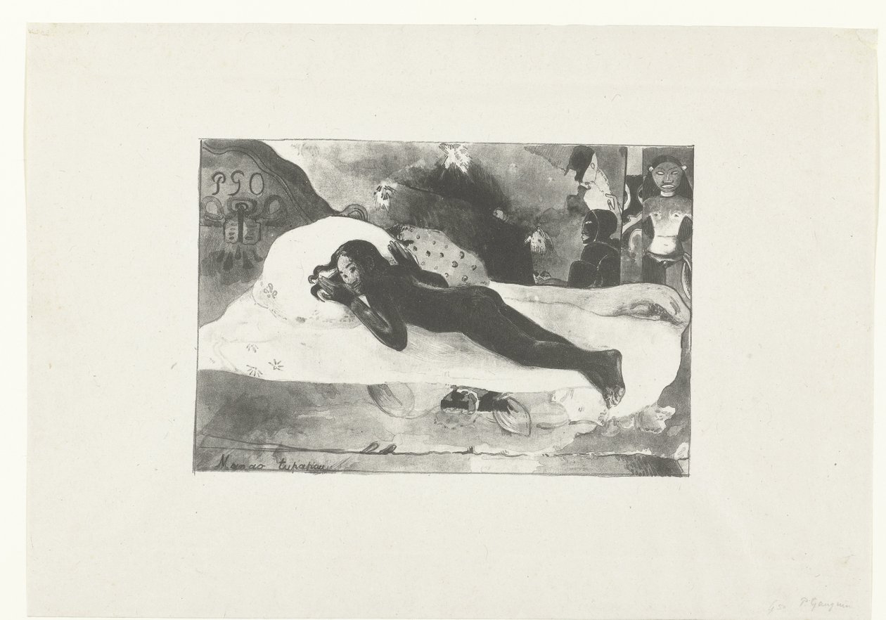 Reclining girl and spirits of the deceased (Manao tupapau) by Paul Gauguin