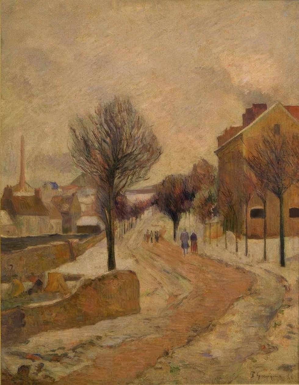 Paris Suburb in the Snow by Paul Gauguin