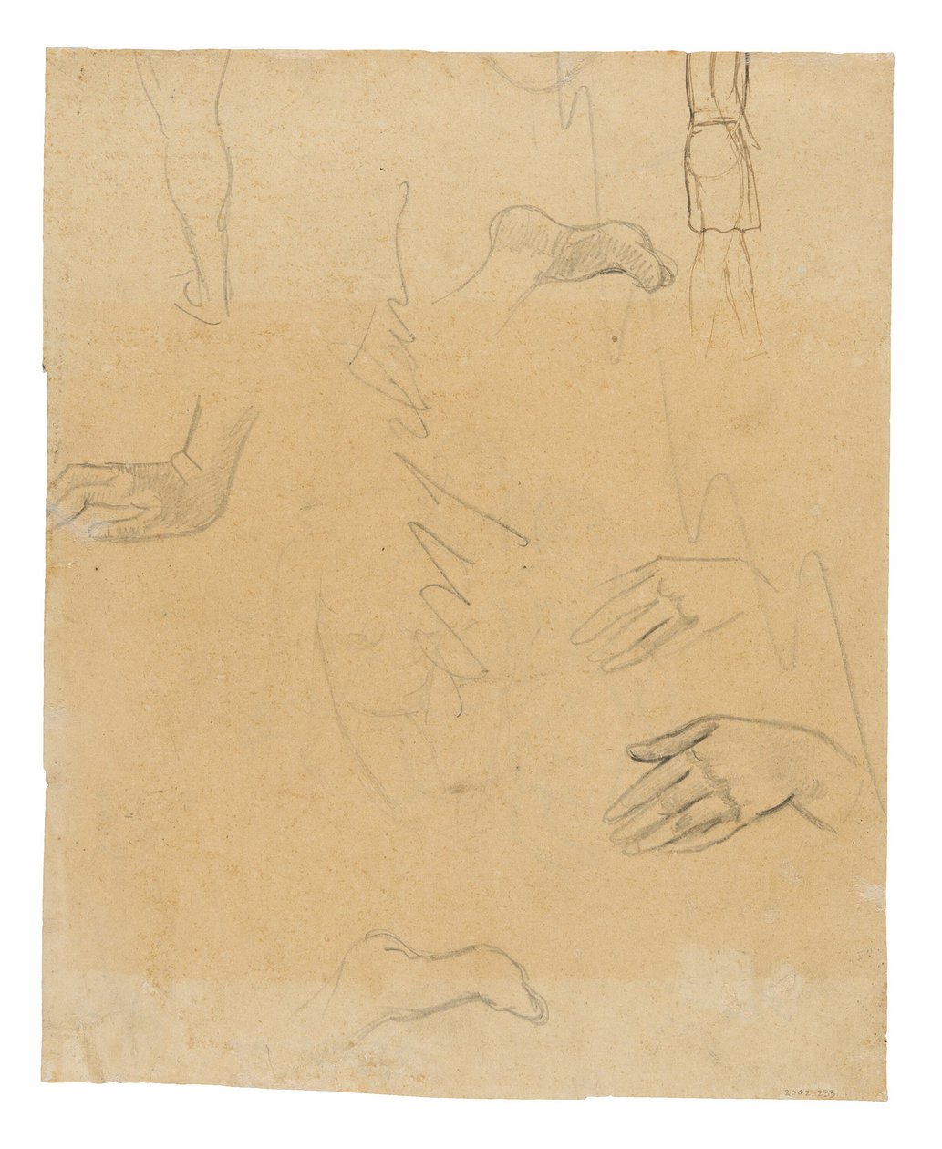 Sketches of Figures, Hands, and Feet (related to the painting Aha oe feii? [What! Are You Jealous?]) by Paul Gauguin