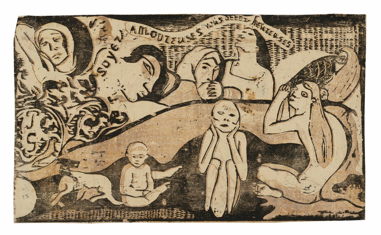 Love, and You Will Be Happy, from the Suite of Late Wood-Block Prints by Paul Gauguin