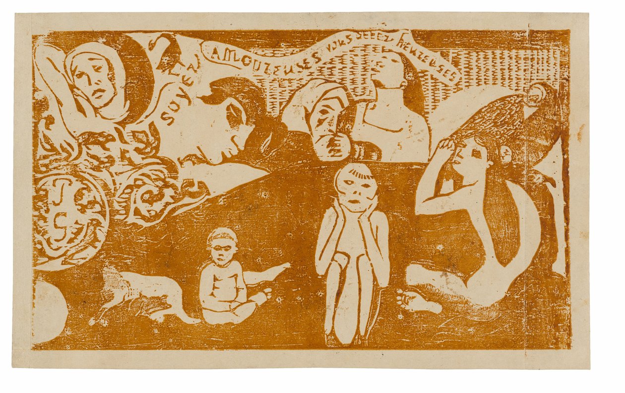 Love, and You Will Be Happy, from the Suite of Late Wood-Block Prints by Paul Gauguin