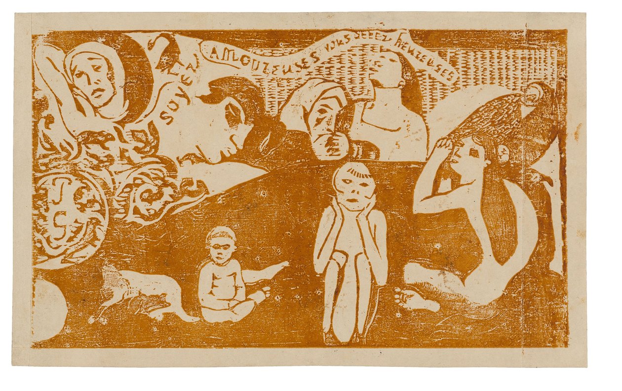 Love, and You Will Be Happy, from the Suite of Late Wood-Block Prints by Paul Gauguin