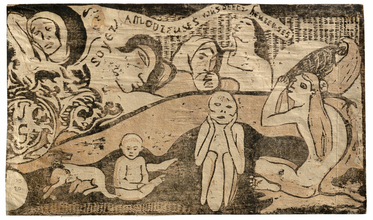 Love, and You Will be Happy, from the Suite of Late Wood-Block Prints by Paul Gauguin