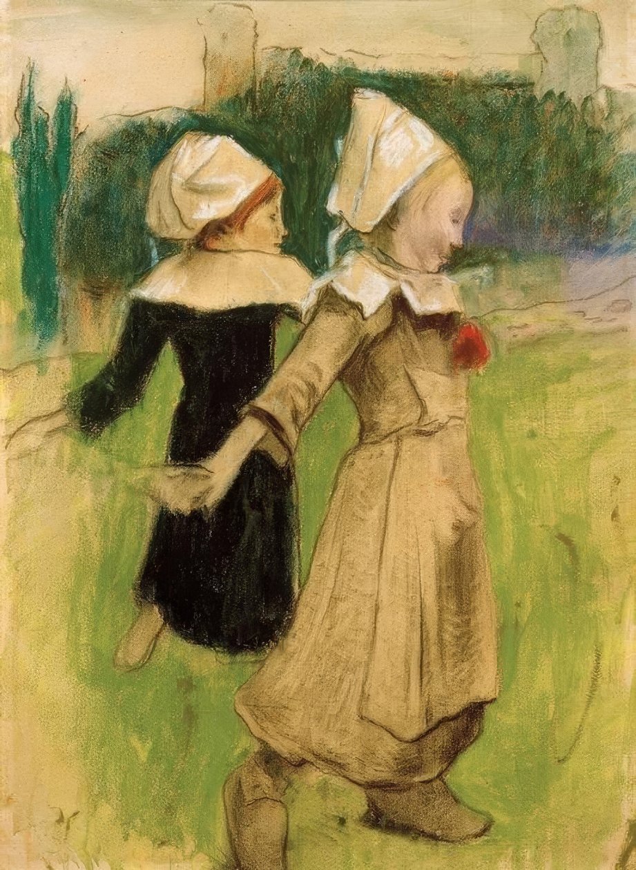 Study for: Breton Girls Dancing, Pont-Aven by Paul Gauguin