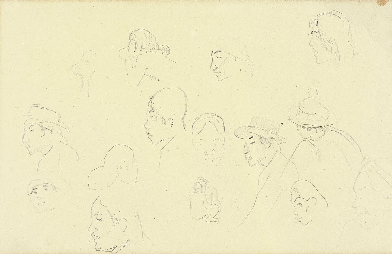 Studies of Heads and Figures by Paul Gauguin
