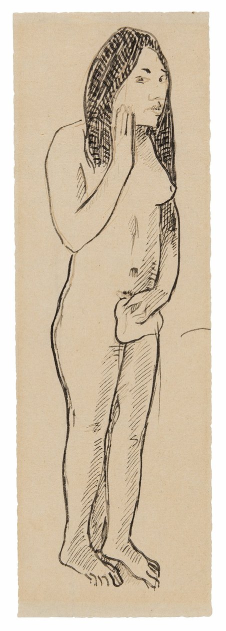 Tahitian Eve (related to the painting Parau ne te varua ino) (recto); Fragment of Inscription (related to Cahier pour Aline) (verso) by Paul Gauguin