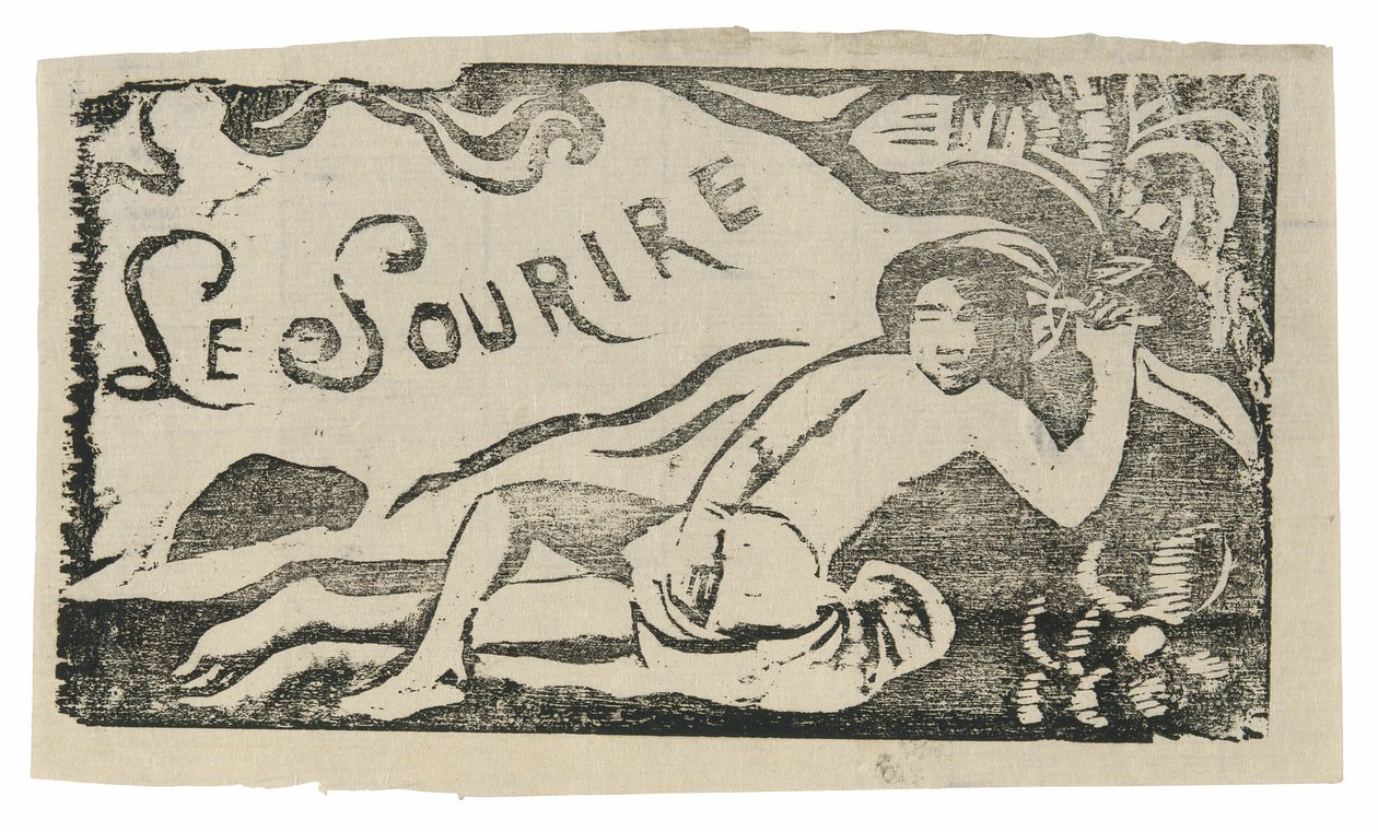 Tahitian Woman, headpiece for Le sourire by Paul Gauguin