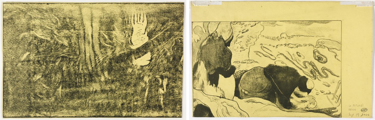 The Devil Speaks (Mahna No Varua Ino) (recto); Women Washing Clothes (verso) by Paul Gauguin