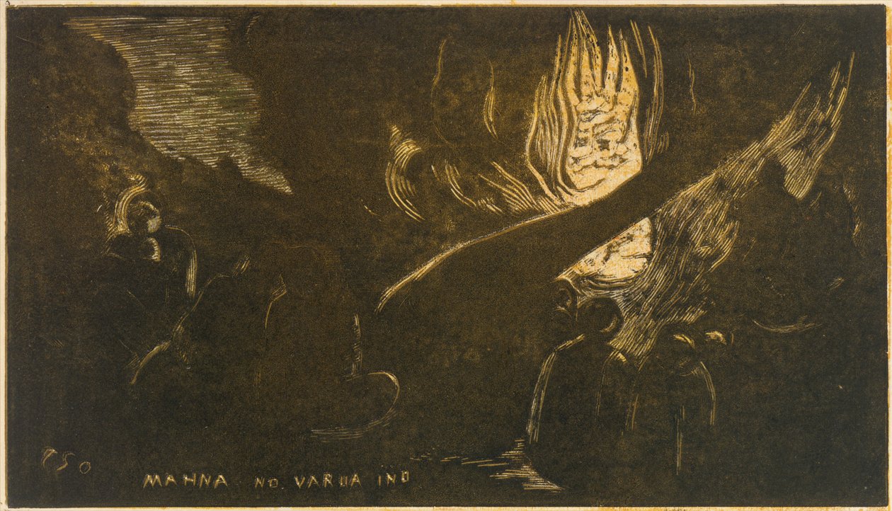 The Devil Speaks Mahna No Varua Ino, from Fragrance Noa Noa, 1893-94 by Paul Gauguin