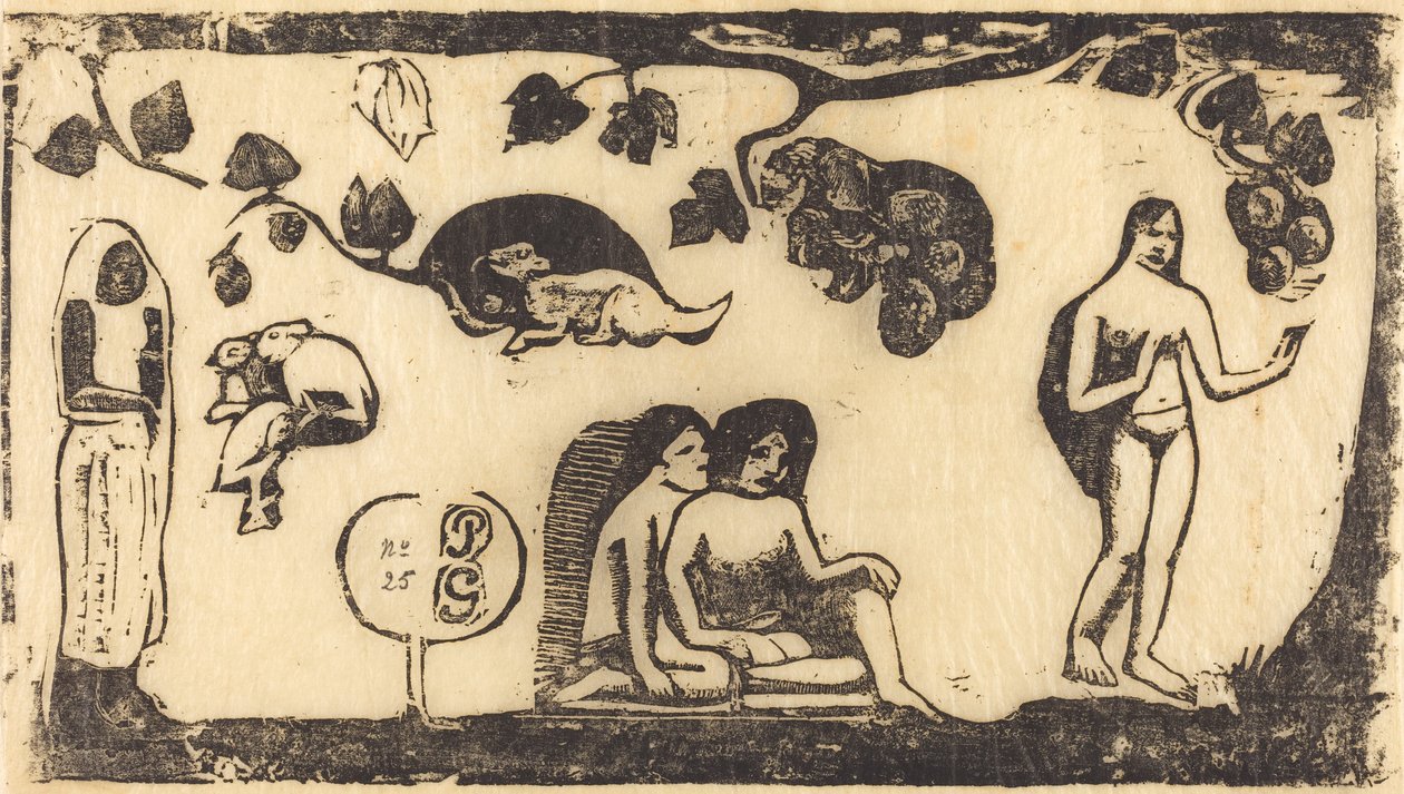 Women, Animals and Foliage Femmes, animaux et feuillages by Paul Gauguin