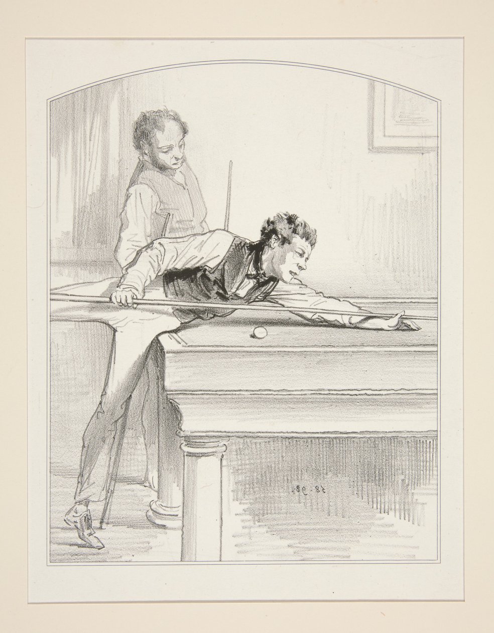 The Billiard by Paul Gavarni