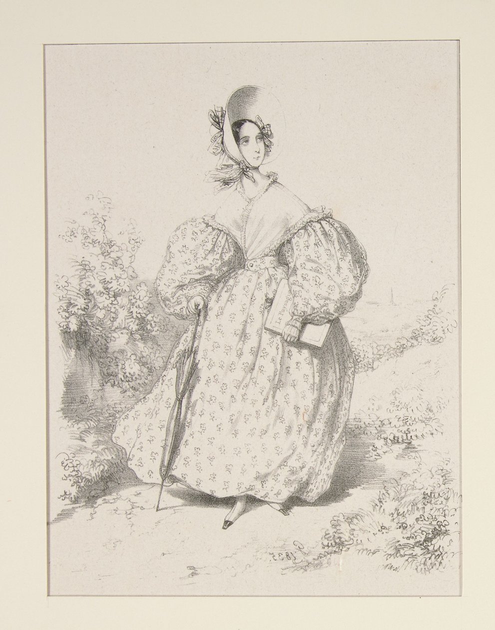 In the Countryside. Huillet 1835. Dress of Jaconet by Paul Gavarni