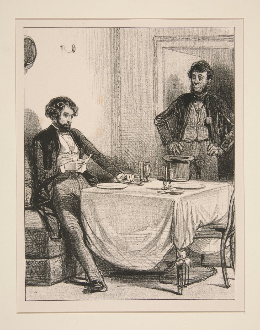 To a Mr. Anatole who waits in a cabinet... by Paul Gavarni