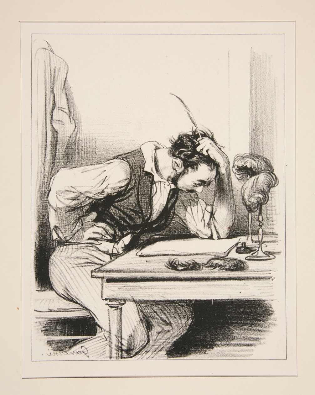 Alcibiade Cliquet Is Charged with Writing an Advertisement... by Paul Gavarni