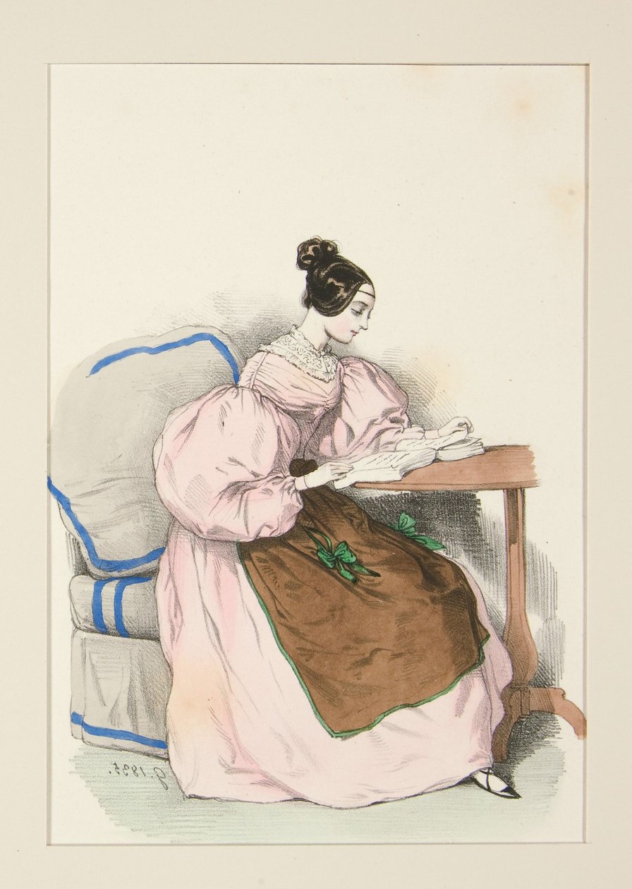 AT HOME (September 1835) Dress in Scottish Batiste,... by Paul Gavarni