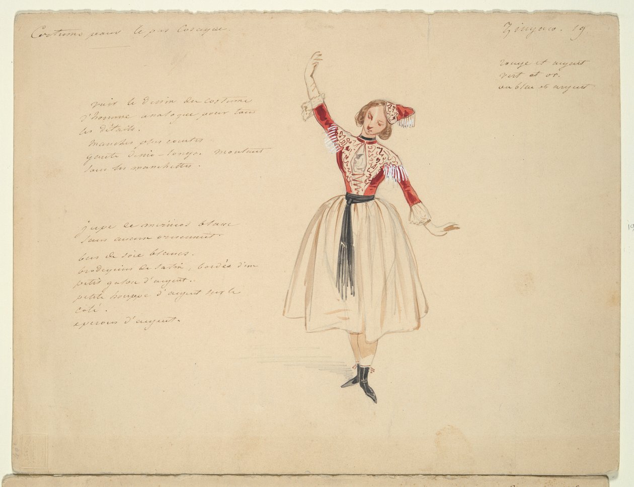 Costume Study for Female Gypsy by Paul Gavarni