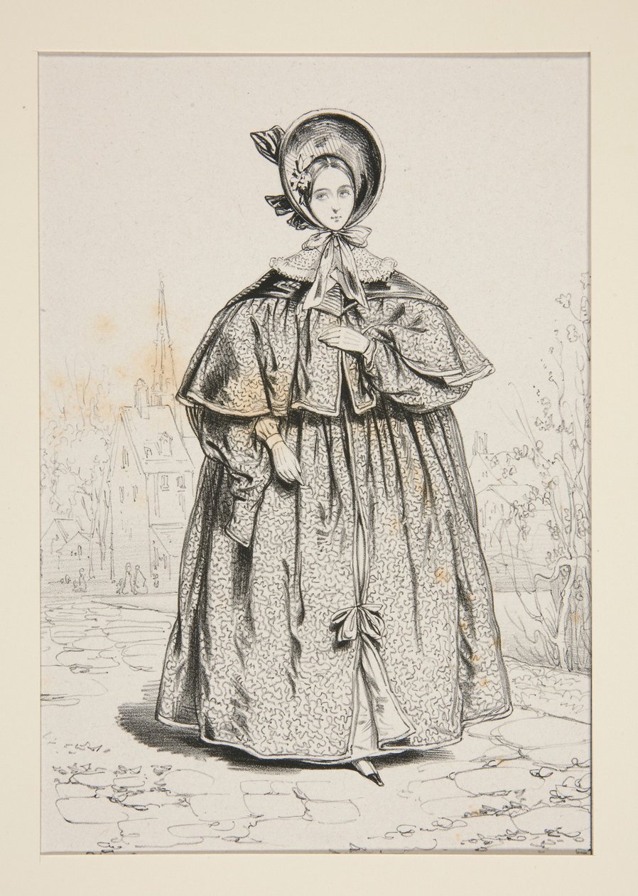In Town. (November 1835.) Wool Satin Coat-Cape... by Paul Gavarni