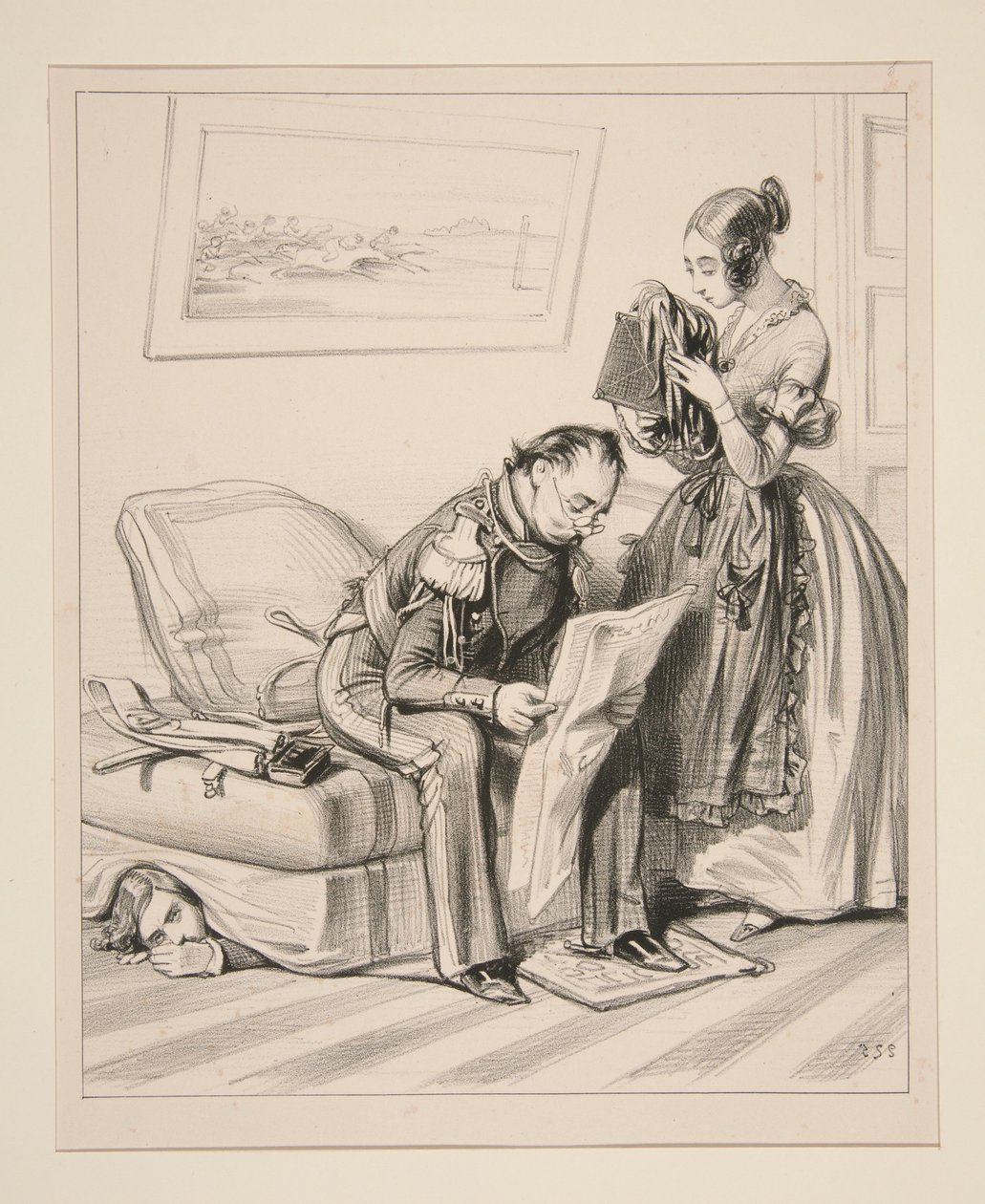 To Be a Victim of a Husband Who Abuses Your Position, Makes Himself Comfortable... by Paul Gavarni