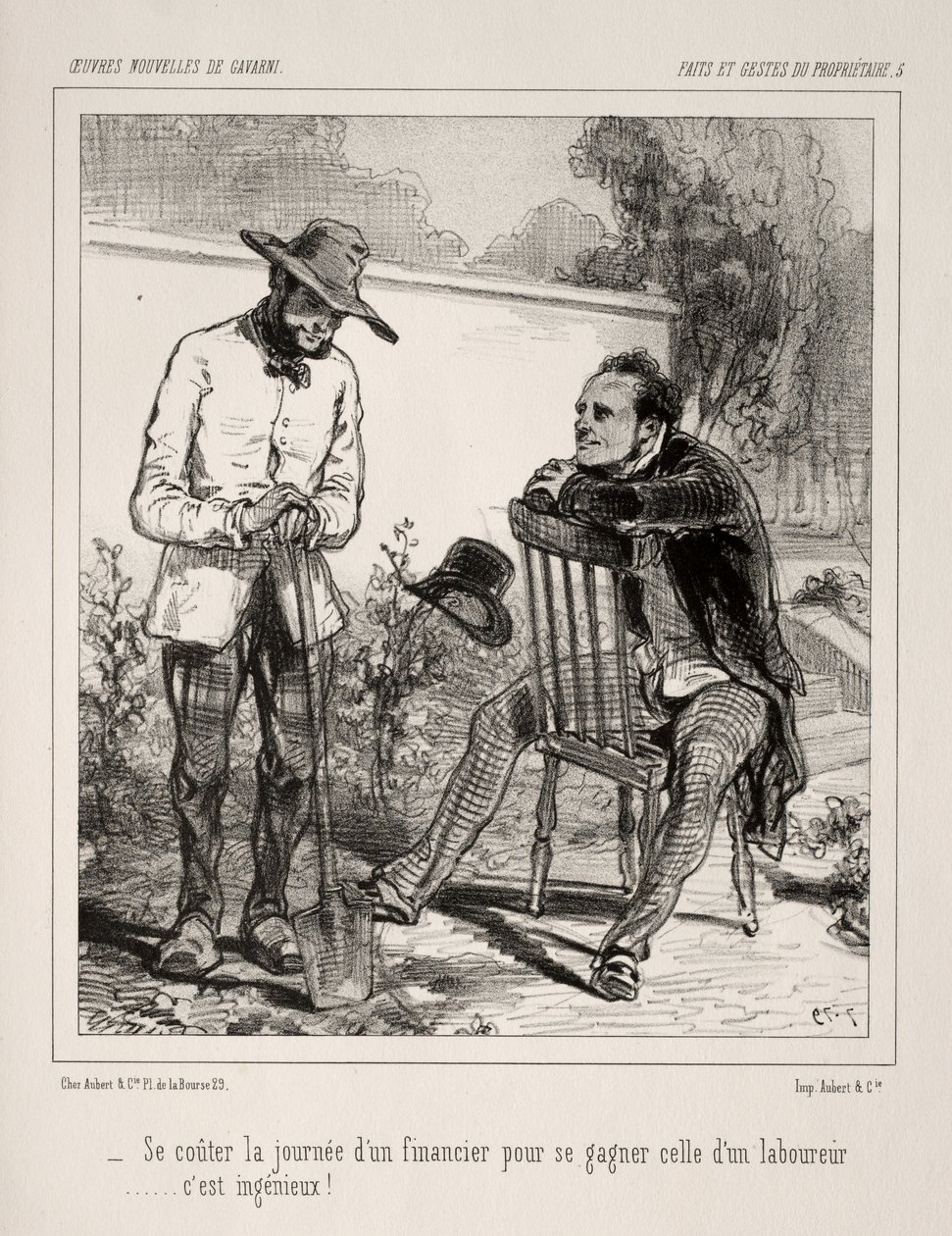 Deeds and Gestures of the Owner by Paul Gavarni