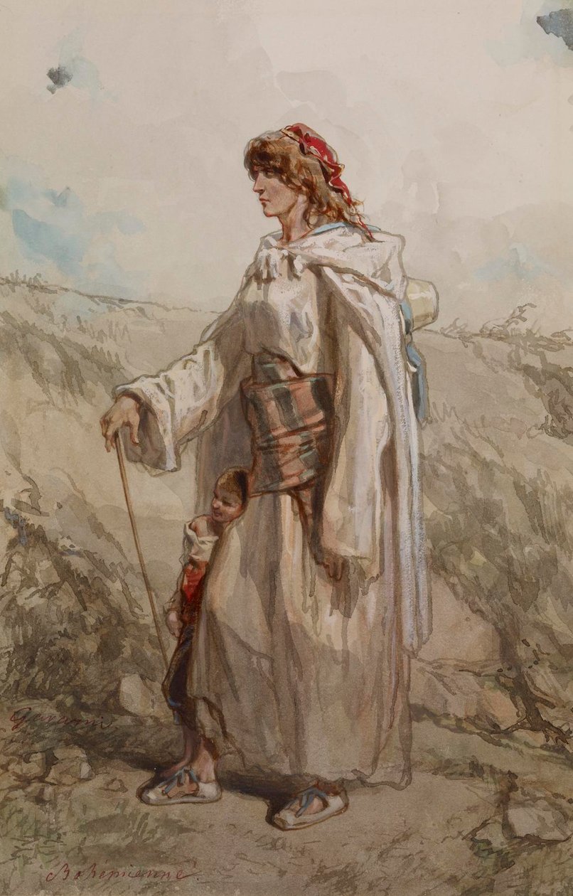 Gypsy Woman and Child by Paul Gavarni