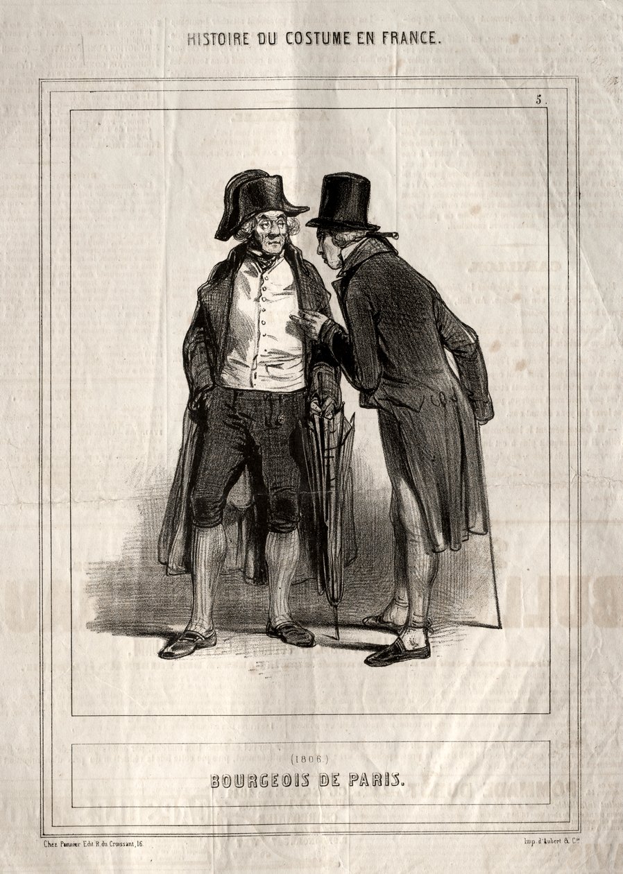 History of Costume in France: Bourgeois of Paris by Paul Gavarni