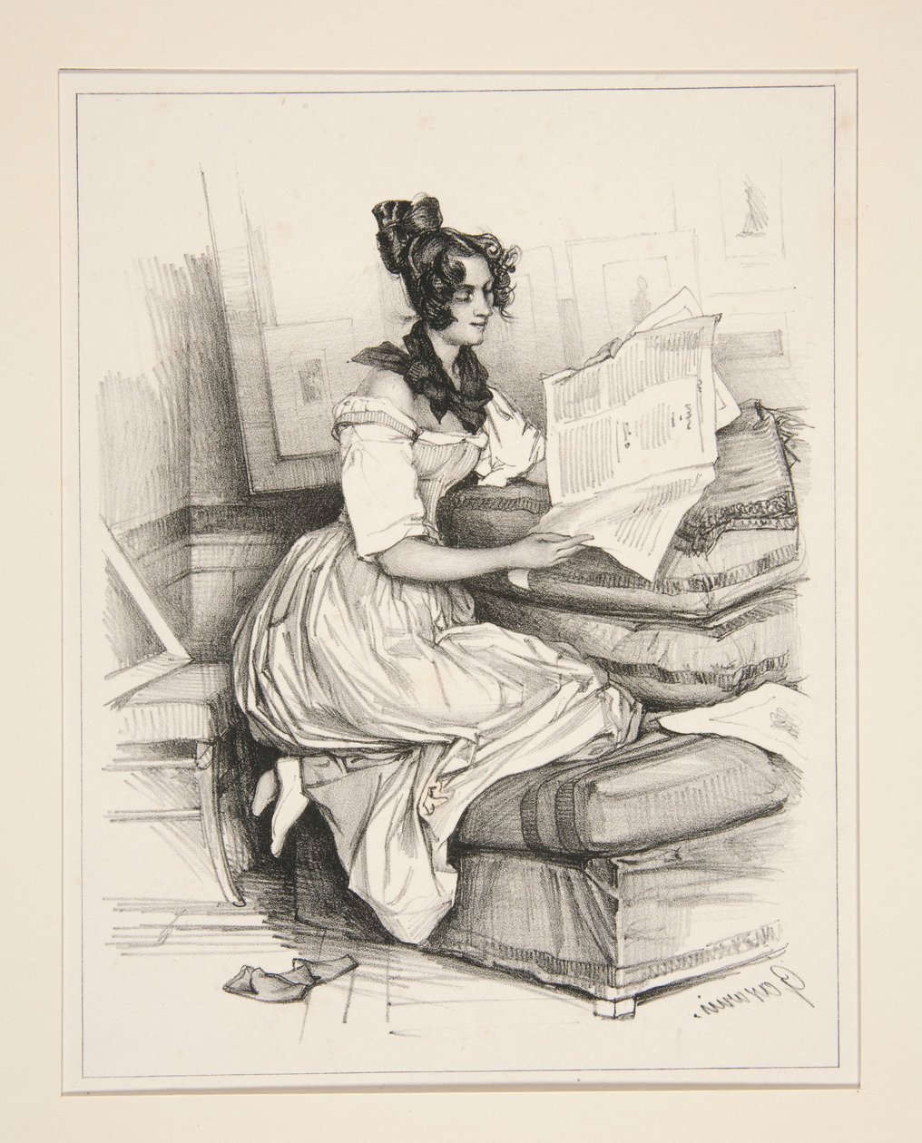 Reading of the Artist by Paul Gavarni