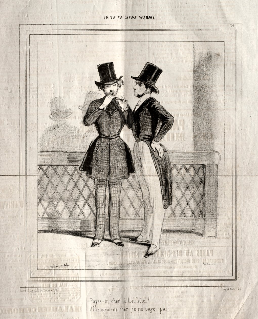 La Vie de Jeune Homme, 1842 by Paul Gavarni