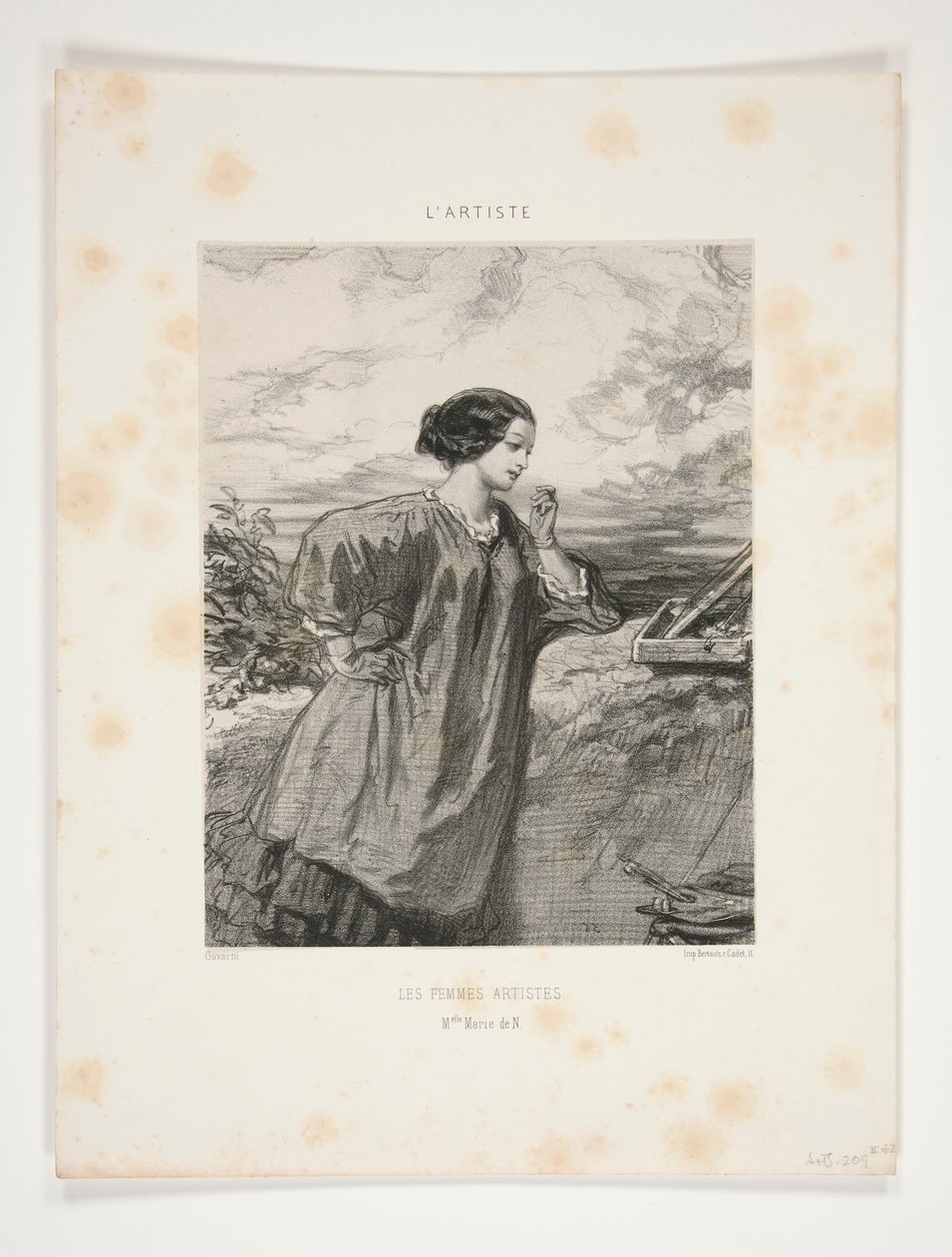 The Women Artists / Miss Marie de N by Paul Gavarni