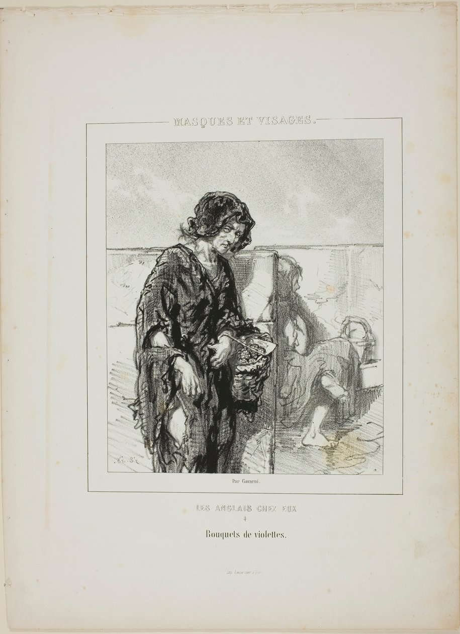 The English at Home: Bouquets of Violets by Paul Gavarni