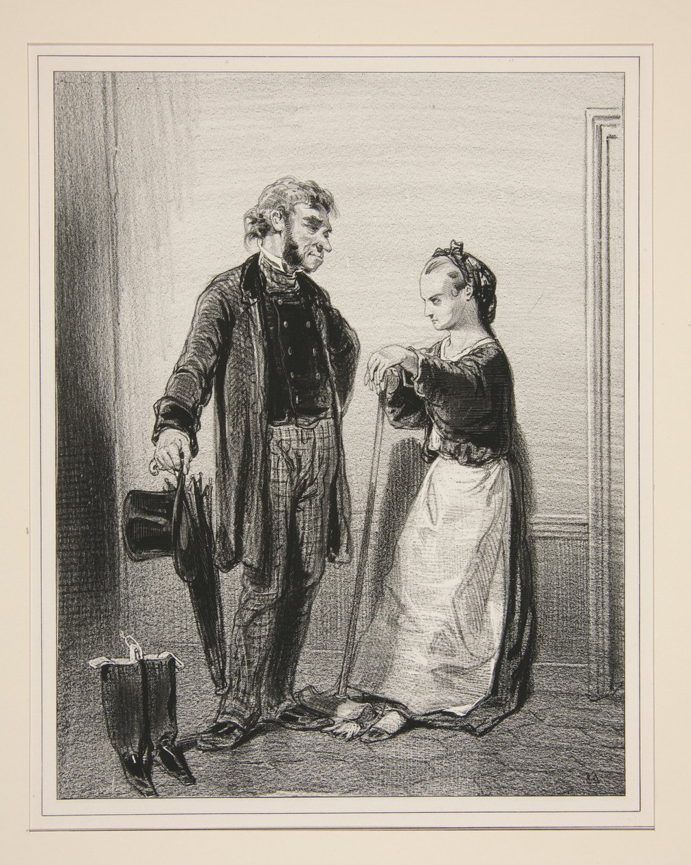 One Cannot Talk to Mademoiselle: She is Doing Her Nails... by Paul Gavarni