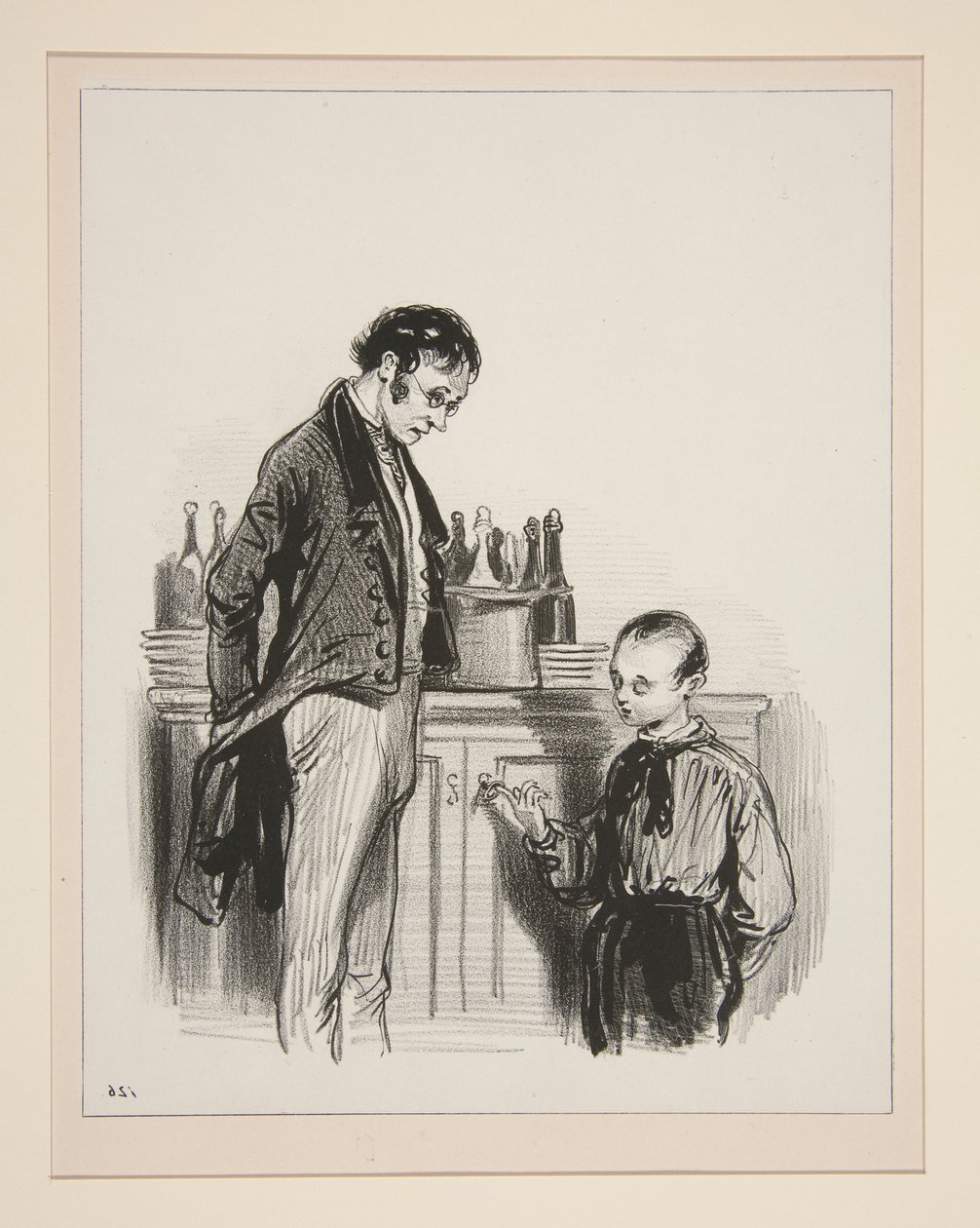 Papa, Stop Francoise from Always Mocking Me... by Paul Gavarni