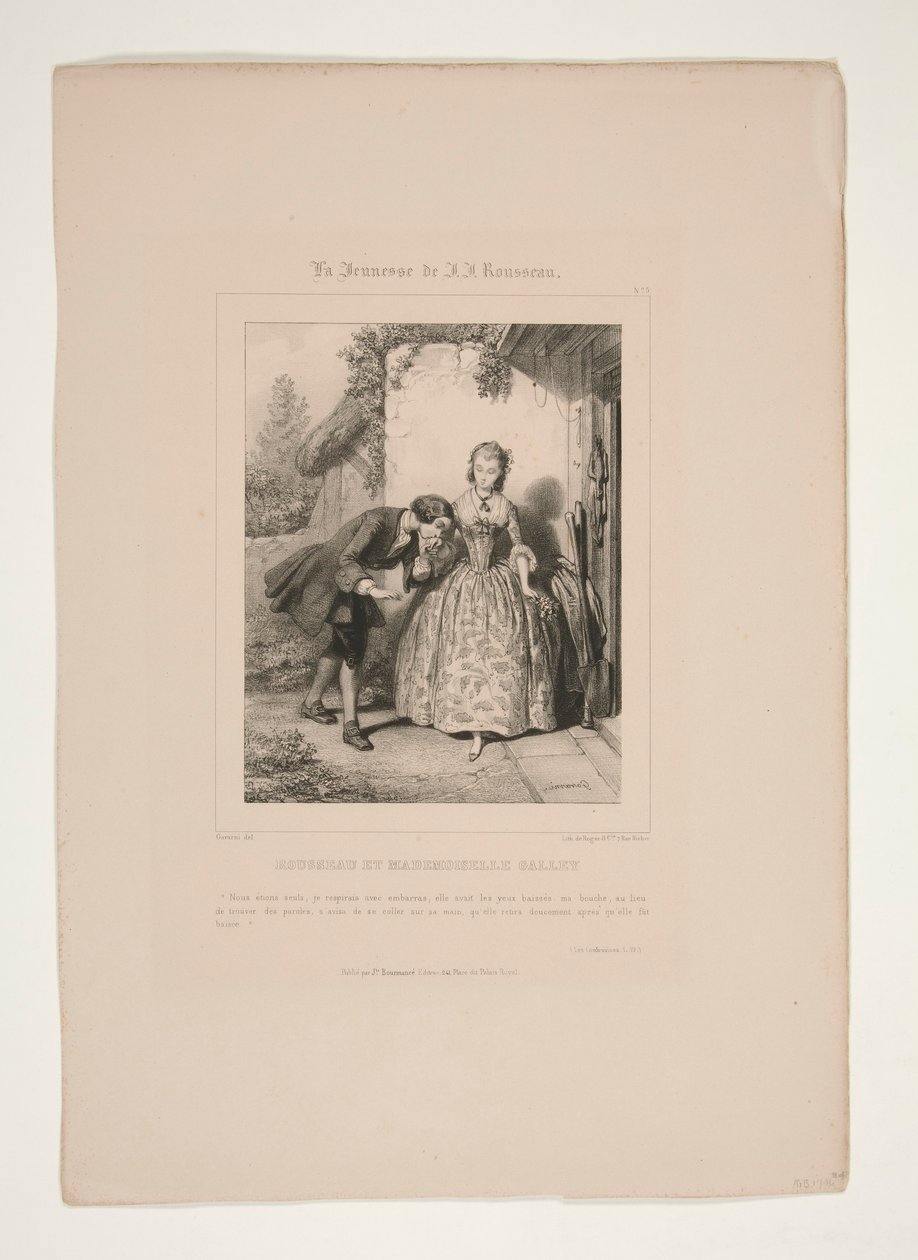 Rousseau and Mademoiselle Galley by Paul Gavarni