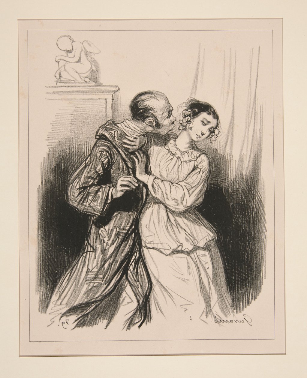 Refusal of the Tax. (In Household.) by Paul Gavarni