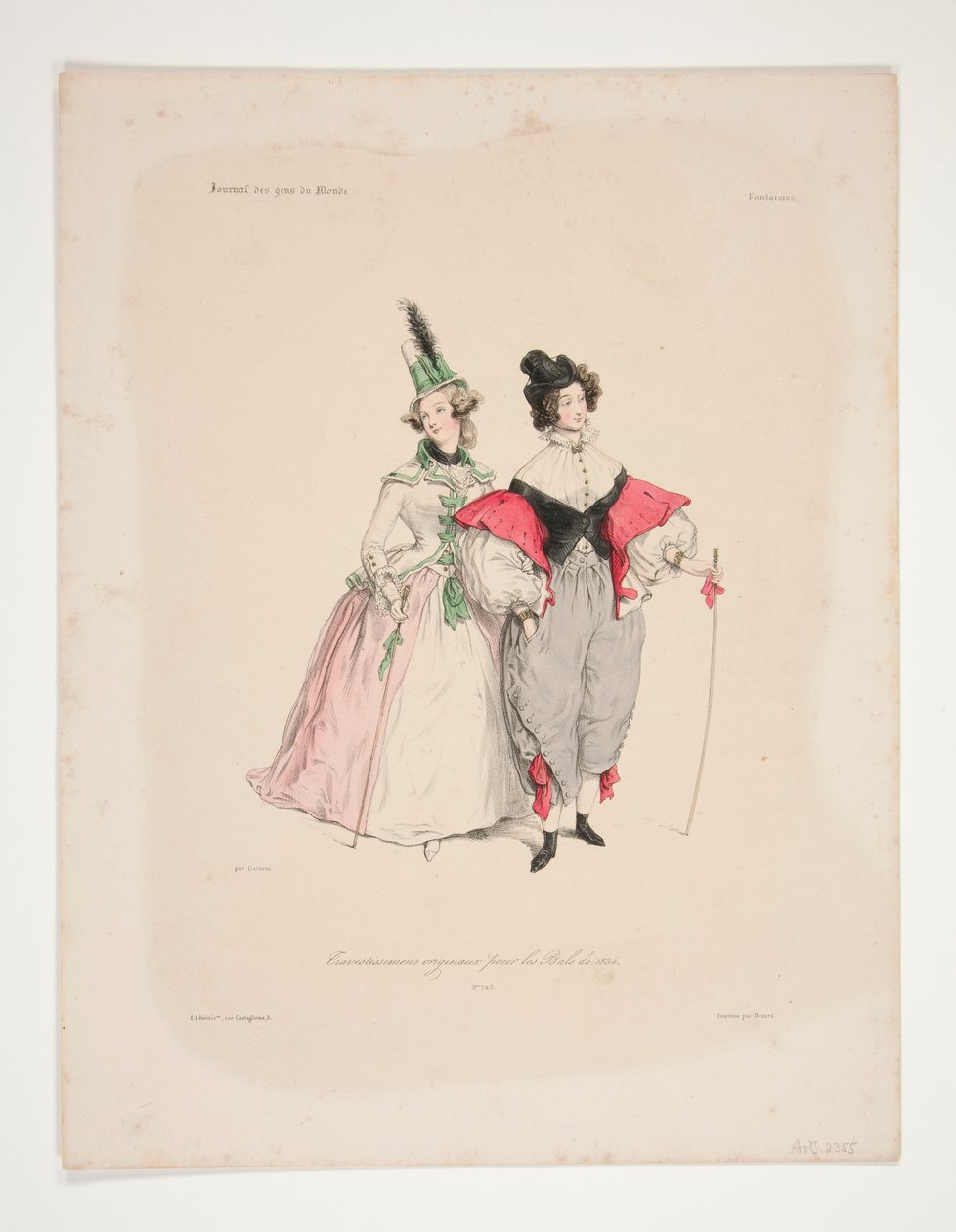 Original Costumes for the Balls of 1834. Nos. 2 and 3. by Paul Gavarni