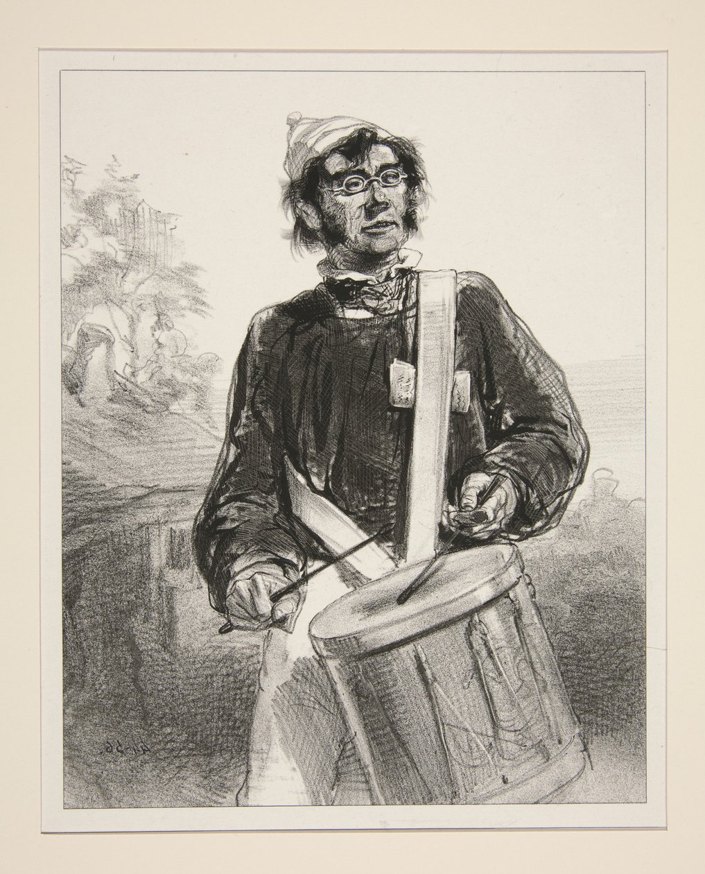 Village Drum. by Paul Gavarni