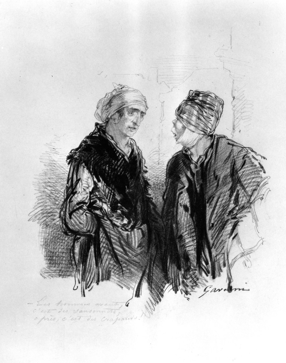 Two Women, One with Bandaged Jaw by Paul Gavarni