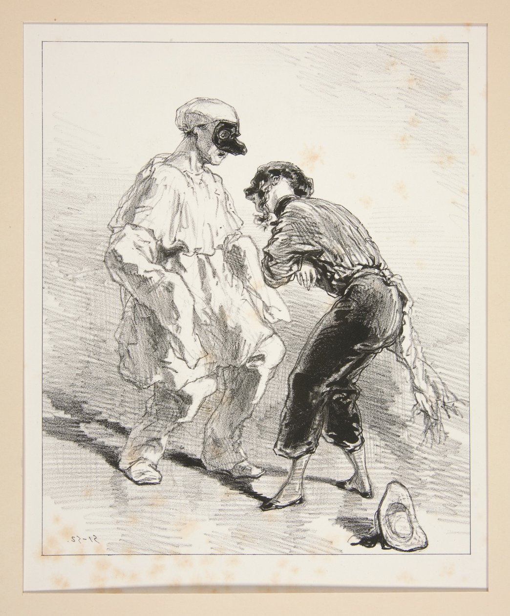 A Politician in a Straitjacket! - A Mother of a Family in Trousers! by Paul Gavarni