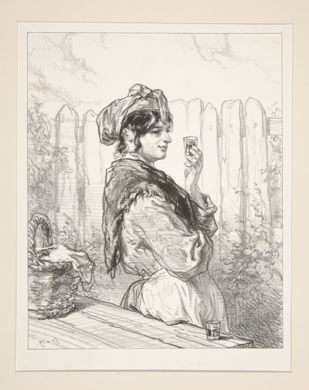 A Brunette with Brandy by Paul Gavarni