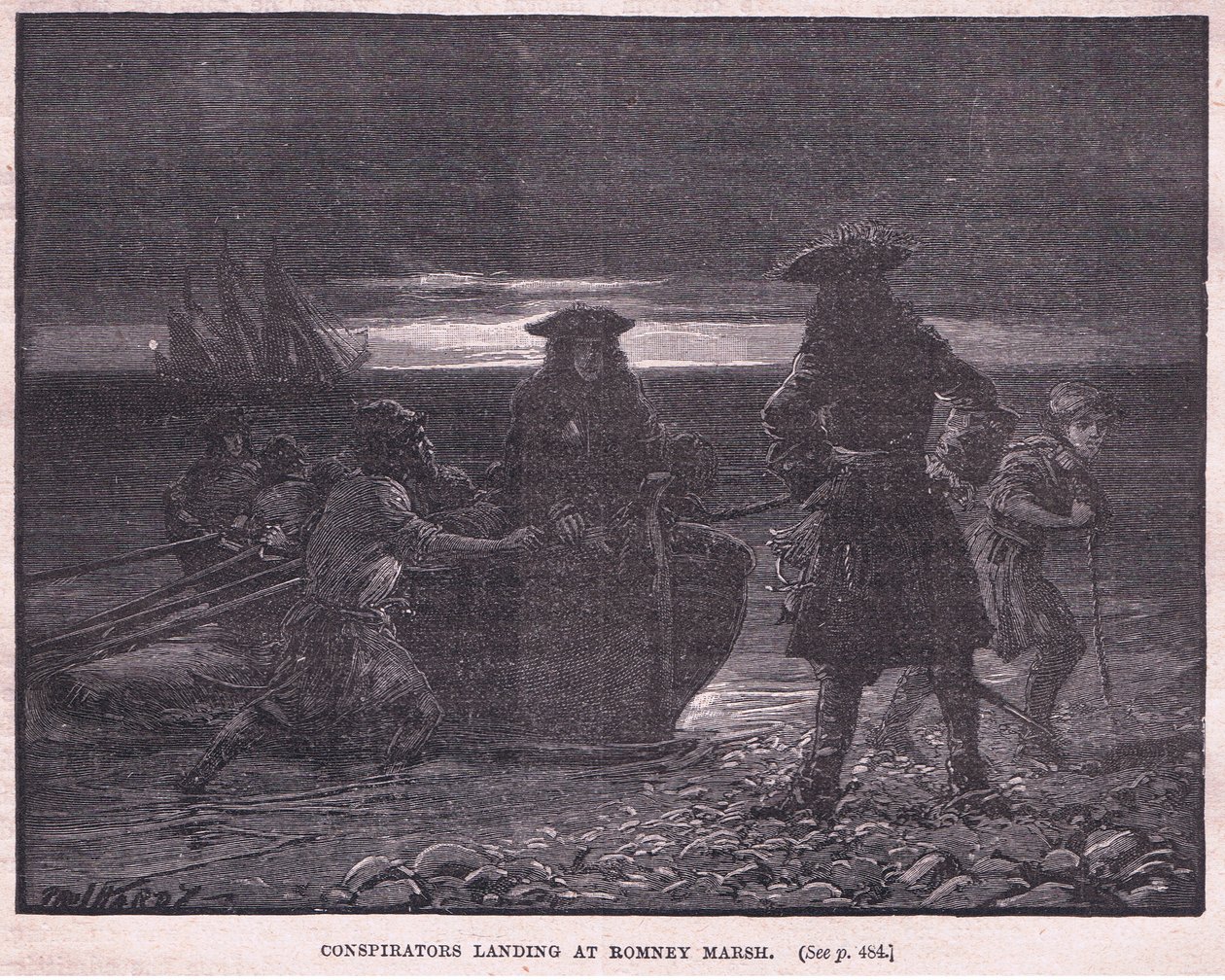 Conspirators landing at Romney Marsh AD 1696 by Paul Hardy