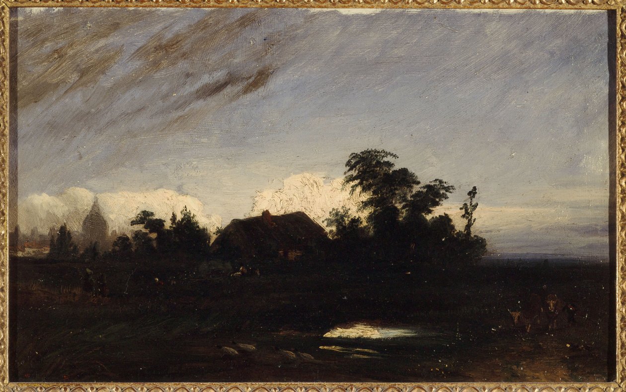 A Pond Near La Glacière, at Dusk by Paul Huet
