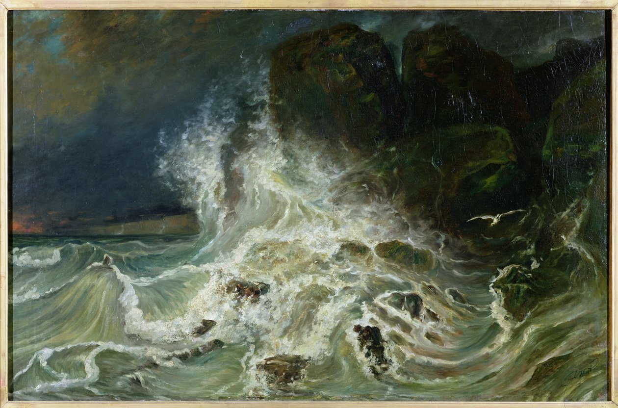 Breakers off Granville Point in the Channel, 1853 by Paul Huet
