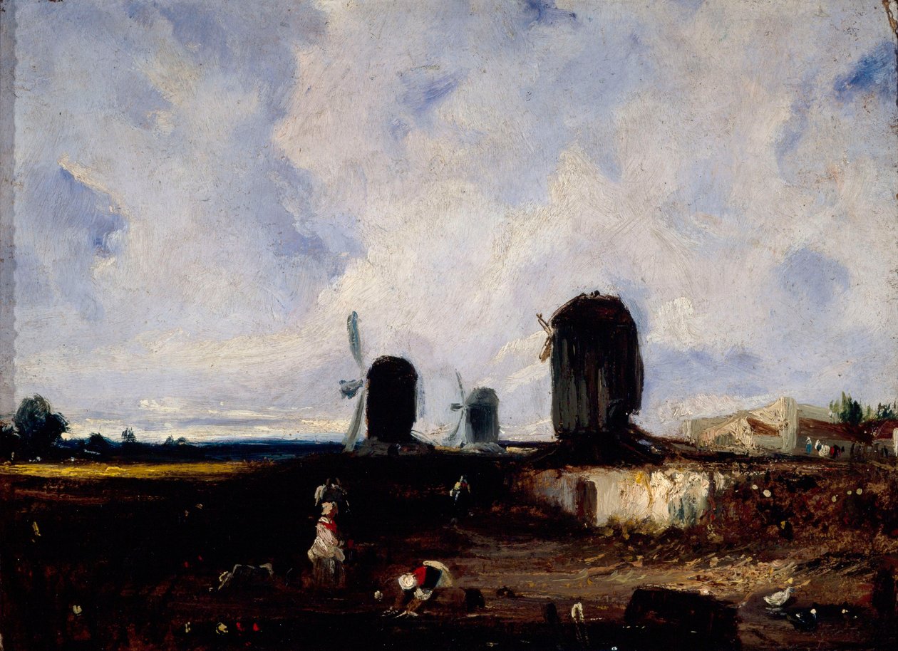 Windmills on the Plains of Montrouge by Paul Huet